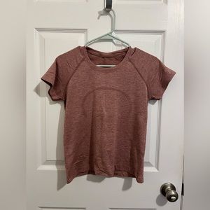 Lululemon Swiftly Tech Short-Sleeve, Size 8, Spiced Chai/Pink Rosebud Color